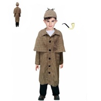 Sherlock Style Detective Kid's Costume with Pipe