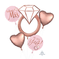 INFLATED Blush Wedding She Said Yes Mega Foil Balloon Bouquet