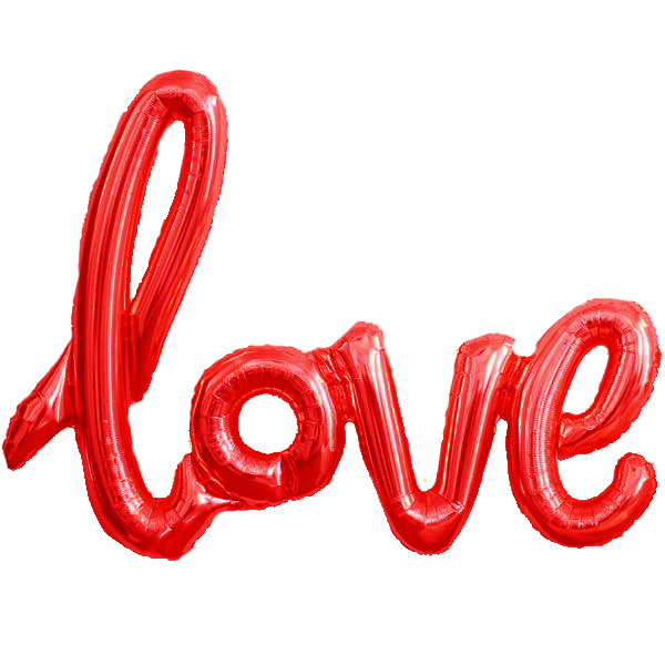 Love Red Script Air-Fill Balloon