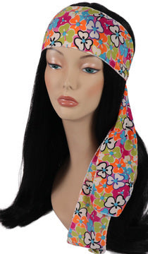 Floral Hippie Bellbottoms with Headband - One Size