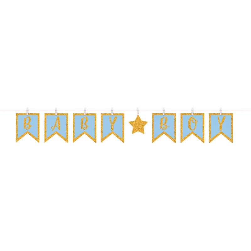 Baby Boy Glitter Banner - 3.65m
