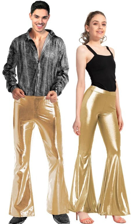 Adult Metallic Disco Flares - Gold