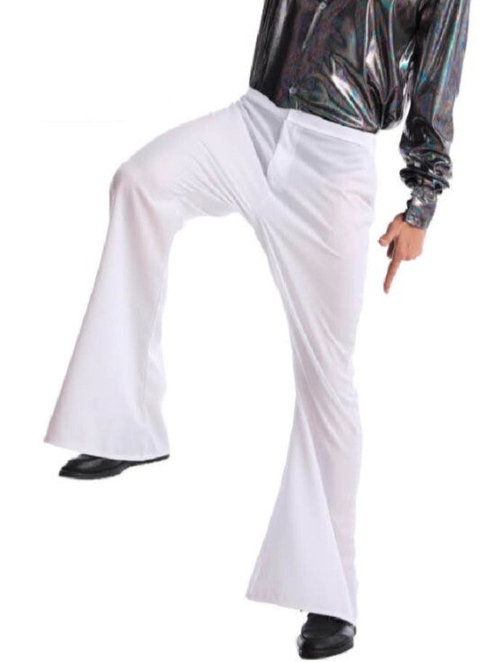 Mens Disco Flares - White