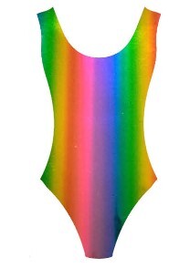 80s Rainbow Metallic Leotard