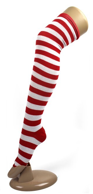 Christmas Over-Knee Socks - Red & White