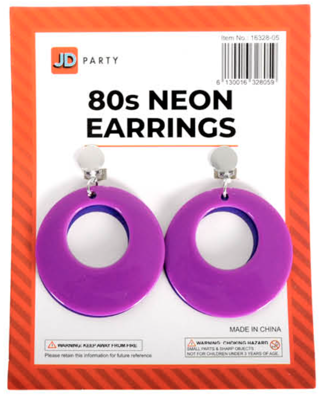 Neon Purple Clip-on Earrings