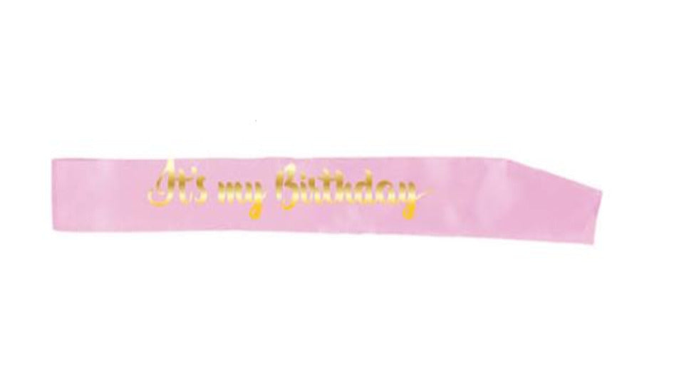 Birthday Sash - Pink & Gold