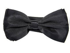 Black Satin Bow Tie