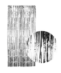 Metallic Shimmer Curtain - Silver