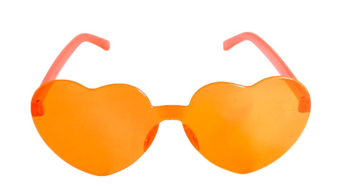 Love Heart Glasses - Orange
