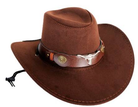 Cowboy Hat - Deluxe Brown Bullhorn