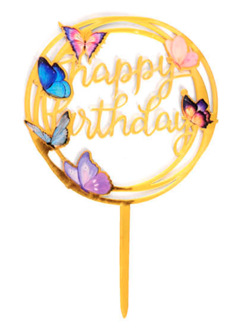 Deluxe Cake Topper - Birthday Butterflies