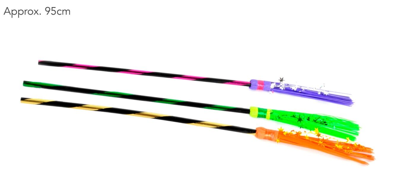 Assorted Star Sparkle Witch Broom - 95cm
