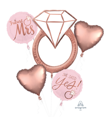 Blush Wedding She Said Yes Mega Foil Balloon Bouquet