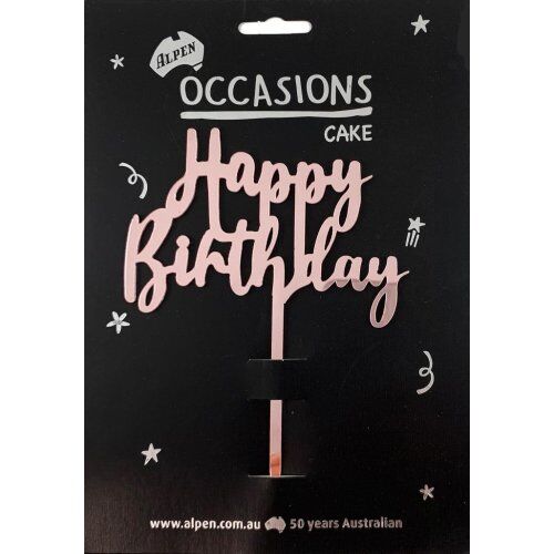 Cake Topper Deluxe - Rose Gold Happy Birthday