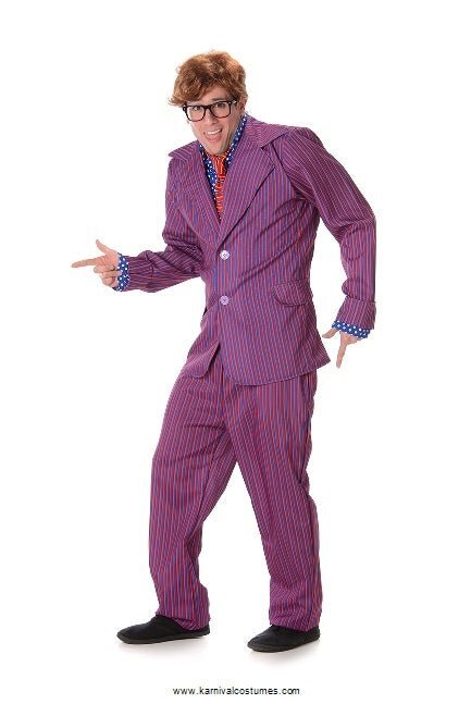 Austin Powers Inspired Striped Suit Adult Costume