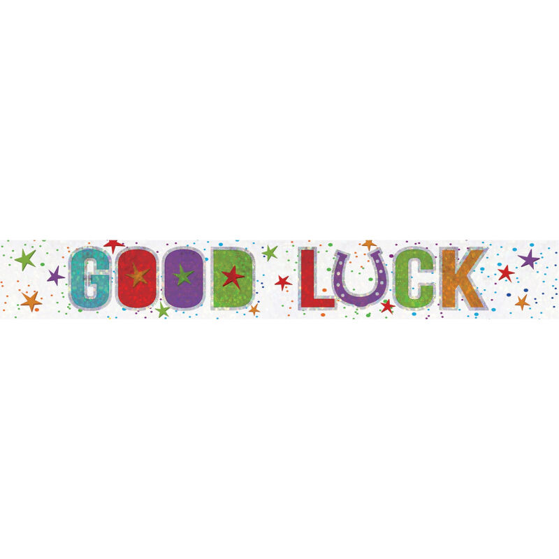 Good Luck Holographic Foil Banner - 2.7m
