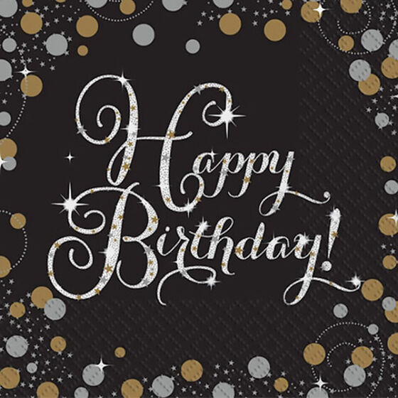 Sparkling Celebration Happy Birthday Lunch Napkins - 16 Pk