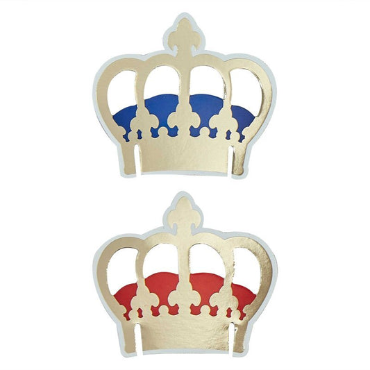 Coronation Party Gold Crown Glass Topper Decorations - 10 Pk