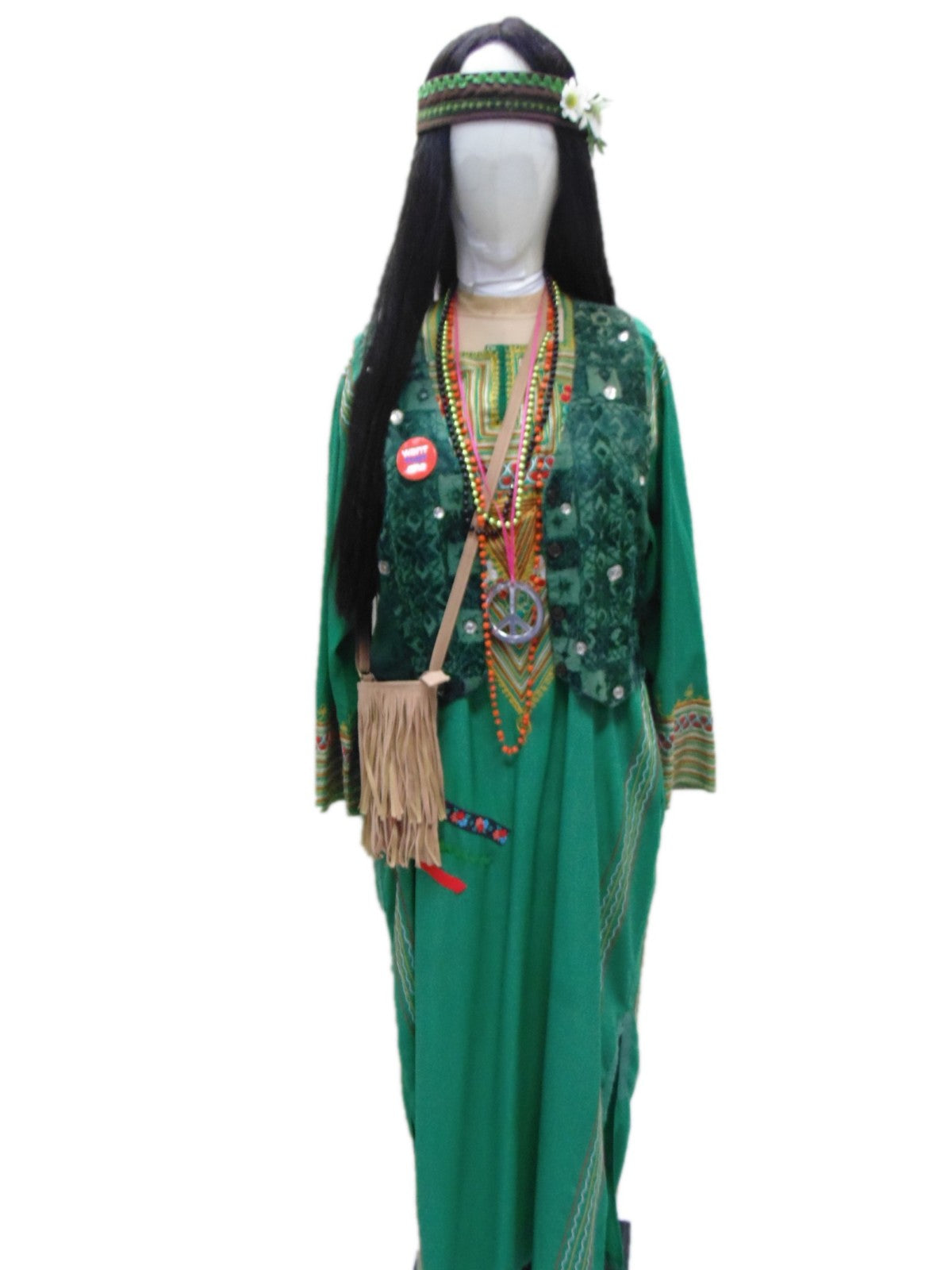 Grass Green Hippie Chick Hire Costume*