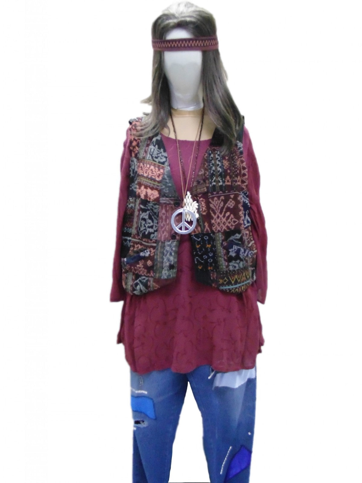 Maroon Hippie Dude Hire Costume*