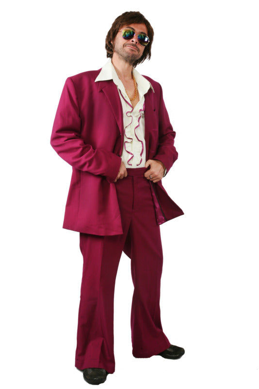 Retro Prom Suit - Maroon Hire Costume*