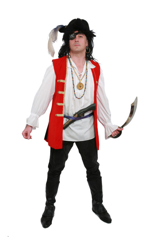 Red Vest Pirate Hire Costume*