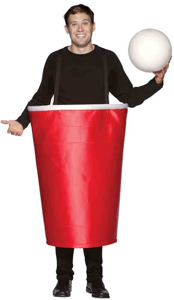 Red Beer Pong Cup Costume - One Size