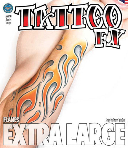 Men XL Flames Tinsley Tattoo