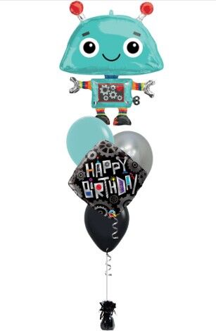 Robot Birthday Balloon Bouquet