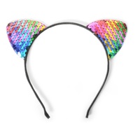 Rainbow Sequin Cat Ears on Headband