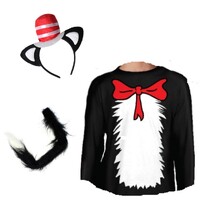 Cat in the Hat Style Adult Shirt Plus Accessories 