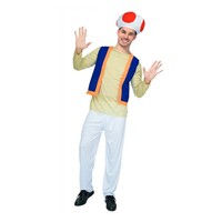 Mario Mushroom Toad Style Adult Costume