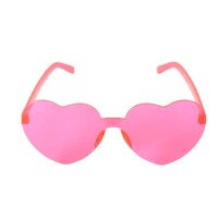 Hot Pink Love Heart Hippie Glasses