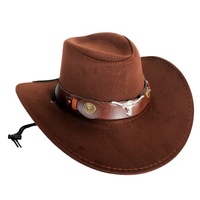 Cowboy Hat - Deluxe Brown Bullhorn