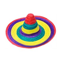 Mexican Striped Straw Sombrero