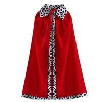 Royal Cape - Red with Snow Leopard Trim