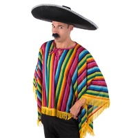 Mexican Poncho - Rainbow Stripe