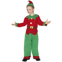 ONLINE ONLY:  Elf Kid's Costume - Red & Green