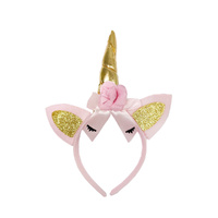 Pink Unicorn Headband with Lashes