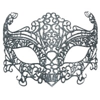 Silver Glitter Lace Masquerade Eye Mask