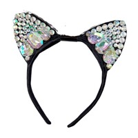 Diamonte Cat Ears on Headband