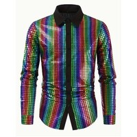 70s Disco Shirt - Rainbow Dancefloor Print