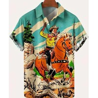 Adult Cowboy Shirt - Retro Print