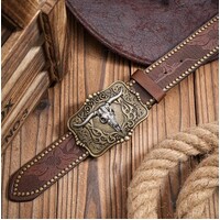 Western Cowboy Belt - Dark Brown