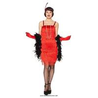 Red Fringed Flapper Dress Adult Costume