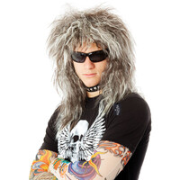 80s Glam Rock God Wig with Tattoo Sleeves