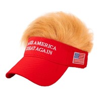 Trump Style Maga Visor with Hair