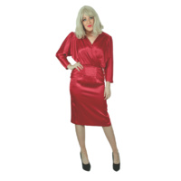 1980s Dallas-Dynasty Dress - Red Satin Hire Costume*