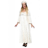 Medieval Costume - White Velvet Gown Hire Costume*
